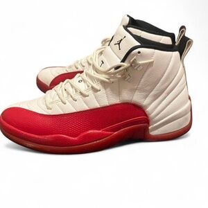 Jordan 12 Retro "Cherry" trainers in white and red leather